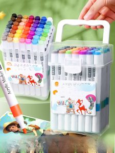 Durable Large Capacity Acrylic Marker Pens for Children Kindergarten Primary School Watercolor Pens Washable Non-Transparent Colors