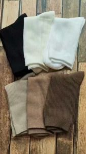 1122 KAOS KAKI WANITA PANJANG TINGGI ATAS MATA KAKI SEBETIS WOMEN SOCKS IMPORT Kaus Kaki Cewek Katun Casual Polos
