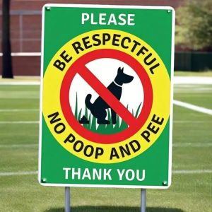 CIFbuy | Pawstivity Dog Warning No Poop No Pee Metal Wall Sign 8x12in for Yard Garden Fence