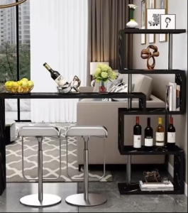 Wine Cabinet Wine Table Modern Rotating Bar Table Bar Counter Table Coffee Table White Wood