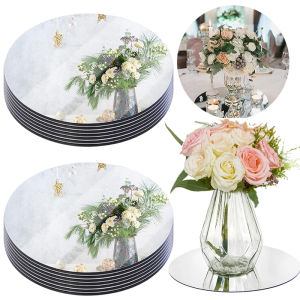 20cm Round Mirror Tray: Wedding Centerpiece Table Decoration