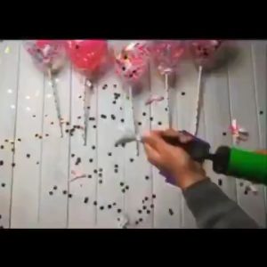 🇲🇾 5 Inch Mini Colorful Confetti Balloon Cake Toppers Shinny Happy Birthday Party Cake Decoration Belon Mini Kek 蛋糕装饰气球