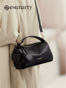 Fashionable Genuine Leather Crossbody Bag Womens 2025 New Style Boston Pillow Commuter Single Shoulder Satchel Handbag