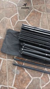 CHAMPS Meja Lipat Portable Multifungsi dengan Kursi Kanvas untuk Camping dan Outdoor