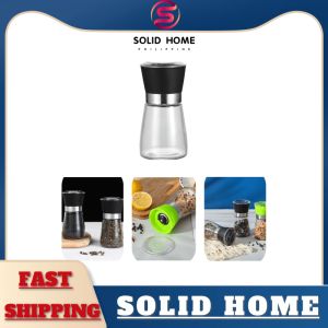 SOLID HOME Glass Salt Pepper Mill Grinder Spice Grinding Bottle cook stools