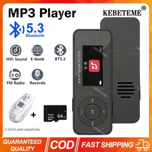 KEBETEME Portable MP3 Player with Screen Bluetooth 5.3 Student Walkman Portable HiFi Music Player Built in Speaker FM Radio E-Book