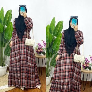 SET SYARI SUDAH TERMASUK BERGO YA || GAMIS RAYON VISCOSE LD 108 PB140 BUSUI FRIENDLY TALI PINGGANG BERGO CERUTY TALi SAMPING CANTIK..