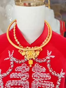Combo kiềng cưới + dây hoa mai chuẩn 24.k kèm hộp nhung EK.693