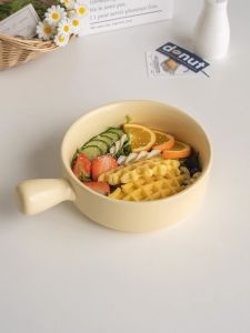 Bát Tráng Men Đơn Cầm Màu Vàng Sữa Phong Cách Ins Bát Đựng Súp Bát Đựng Cơm Nướng Bát Đựng Mì Bát Đựng Bún Sò Bát Đựng Súp