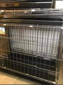 Lồng vân đá sơn tĩnh điện cho chó mèo - Size L 76x46x56cm - siêu dày - gấp gọn kèm khay