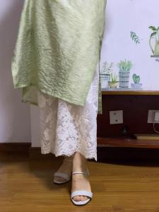 Embroidered Halter Neck Short Dress Chinese Cheongsam Hanfu under Skirt Pants Summer Elastic Waist Versatile Wide Leg Pants