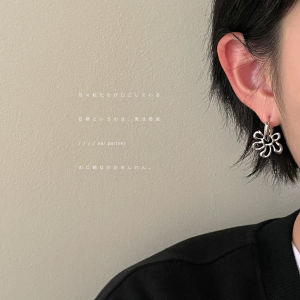 Monet Garden French Style Pure Silver Needle Earrings Womens Circle Hoop Earrings Fashionable Jewelry Ear Cuffs