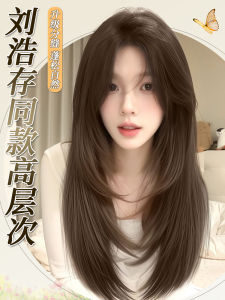 High Quality Long Straight Hair Wig Womens Invisible Seamless Hair Extension Full Head Wig Village Pure Style Sweet Wind