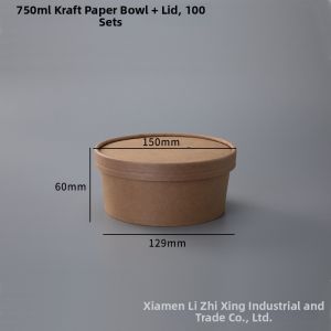 Disposable Food-grade Paper Bowl for Hot and Cold Meals Print Available