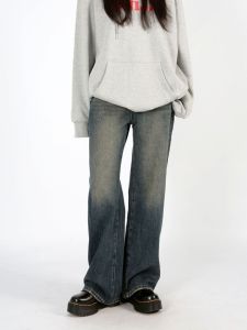 High Waist Loose Straight Leg Ripped Jeans Womens No Stretch Cotton Blend Lenzing Fabric Vintage Style Casual Trousers