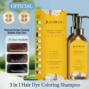 [Covering Gray Hair]Black Hair Color Dye Shampoo Plant Bubble Hair Dye Shampoo Floral Fragrance Dye Cream Plant Single Dose Floral Fragrance Dye Long-Lasting Color Mild Non-Irritating Plant Extract Hair Dye Essence