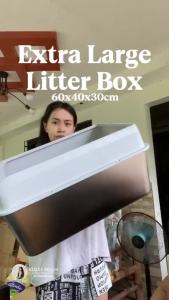 Stainless steel cat litter box cat litter box stainless steel cat litter box stainless steel cat litter box pet cat litter box with shovel 30L 30CM large capacity heightened cat litter box set