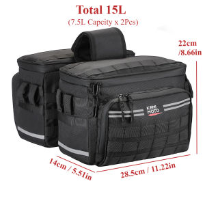 Motorcycle Saddlebags with Brackets 15L 30L Throw Over Saddle Bags Storage Travel Luggage Bag for Softail Dyna Sportster Cruiser