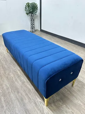 VC GOLD LEG LINE BENCH CHAIR 4F VELVET LONG STOOL OTTOMAN SOFA