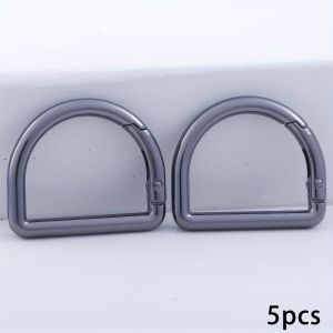 5Pcs D Ring Spring Key Hooks Metal Keyring Clip Spring Ring Buckles Clasp for Belt Backpack Bag Handbag Purse Strap Keychain