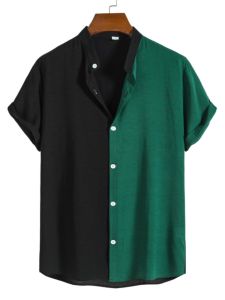 Áo Sơ Mi Cardigan Cổ Đứng Thường Ngày Áo Khoác Cardigan Tay Ngắn Mùa Hè Thường Áo Sơ Mi Nam Dáng Rộng Thoải Mái