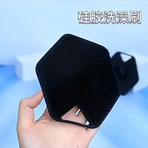 Silicone Body Scrubber with Ergonomic No-Slip Handle Cleaning and Massage Your Skin Easy To Hold and Hang Bath Brush Polygonal Silicone Bath Brush Portable Wall Mountable Silicone Shampoo Brush Bath Brush Shower Body Brush