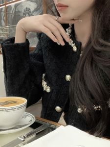 เรียบหรู เชือกแขวนคอสั้น เดรส ชุด กระโปรง และ Boucle เสื้อแจ็คเก็ต สไตล์เกาหลี ฤดูหนาว ชุดสําหรับสุภาพสตรี ทันสมัย ชุดสองชิ้น