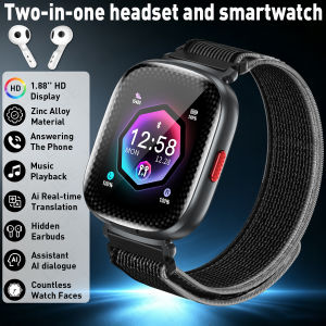 LIGE | Đồng Hồ Thông Minh LIGE 2 Trong 1 Với Tai Nghe Bluetooth TWS Hỗ Trợ Dịch Thuật AI Màn Hình HD 1.88 Inch Theo Dõi Thể Thao Điều Khiển Nhạc - Dành Cho Người Lớn (nam/nữ)