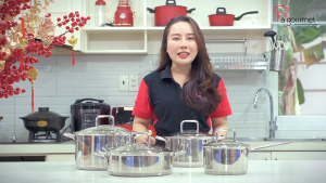 Nồi Inox Nova 304 Cao Cấp 5 Đáy La gourmet 20cm-Sử dụng bếp Từ- Chính hãng- Bảo hành 2 năm-412461