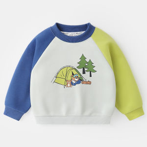 Boys Cartoon Sweatshirt Shoulder Sleeve Insert Autumn Spring Casual Style Childrens Clothing Spring Fashionable Top for Kids