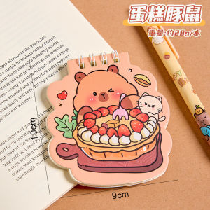 Mini Adorable Capybara Coil Notebook with Blank Pages Portable High Aesthetic Pocket Memo for Students