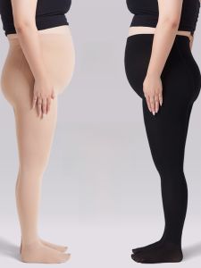 MiiOW | Plus Size Fleece Lined Leggings Womens No Slip Bottom Bare Leg Effect Black Stockings For Autumn Winter Plus Size Clothing