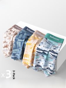 Miiow | Mens Cotton Underwear Antimicrobial Sporty Style Mid-Waist Briefs Comfortable Breathable Summer Shorts For Young Men