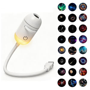 2 in 1 USB Projection Lamp Manual Focus Projector Light Car Ambient Light Room Starry Star Romantic Saturn Galaxy Night Lights