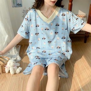 plus Size Short Sleeve Maternity Nightgown Women Summer Breastfeeding Loose Nursing Home Clothes V Neck Cartoon Print Sleepwear