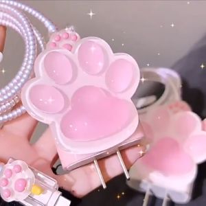 ⚡ส่งจากไทย⚡3D Cat Claw Charger protector สินค้าสุดฮิตในตอนนี้iphone สายตกแต่งสายชาร์จให้น่ารักหน้า ใช้งานอีกครั้ง ถนอมหัวชาร์จพร้อมสายสายชาร์จหักงอ18w/20w