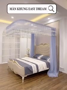 Màn khung kéo dây ròng rọc không khoan tường - Mùng ngủ cao cấp EASY DREAM - mùng ngủ cao cấp màn công chúa hiện đại