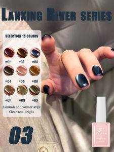 ZHYAN 12ML Internet Hot-selling 9 Colors Copper Mirror Cat Eye Gel Nail Polish Golden Glass Beads Magnet Cat Eye Nail Polish