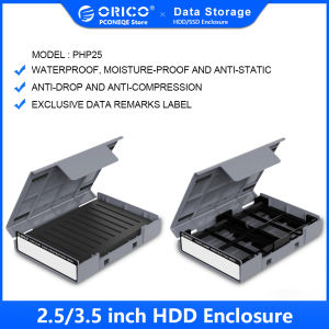 ORICO | ORICO 2.5 M.2 Hard Drive Protection Box with Label for 2.5 3.5 SSD HDD Shockproof Dust-proof Storage Box 2.5 Hard Disk Case Bag