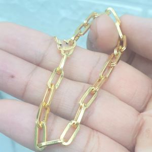 (Có Ký Hiệu-Dùng Như Vàng) Lắc Tay Xích Vuông Kiểu Bọng Đơn Giản-Dùng lâu dài tắm rửa thoải mái không phai không kiêng mồ hôicó pha vàng bên trong