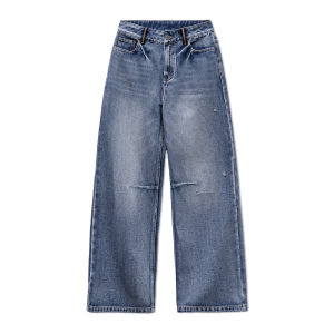 MADEN | Quần Jeans Đùi Thẳng Phong Cách Xước