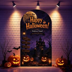 VIKAMA Phim Hoạt Hình Xác Ướp & Mạng Nhện Lớn Halloween Phông Nền Banner Thân Thiện Với Trẻ Em Dành Cho Mẫu Giáo & Tiệc Gia Đình Trang Trí Ảnh Chất Liệu Vinyl