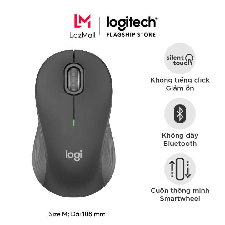 Chuột không dây Bluetooth Logitech M550 Signature - SmartWheel, giảm ồn, 400-4000DPI, Tùy chỉnh các nút, Pin 24 tháng
