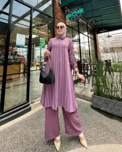 Glamz shenna setelan celana terbaru pesta mewah elegan modern kekinian baju muslim wanita trendy