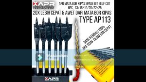 Apr mata bor KIPAS spade bit self cut type ap113 fullset mata bor kayu 13 16 19 20 22 25 mm