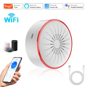 Tuya ZigBee WiFi Smart Siren Alarm 96dB Sound and Light Home Security Alarm Smart Life APP Works with Alexa Google Assistant