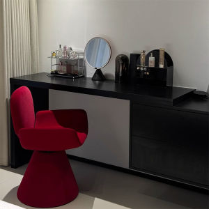 Italian Style Rotating Makeup Chair Bedroom Vanity Chair Main Bedroom Makeup Bench Velvet Material Non-Slip Design Universal