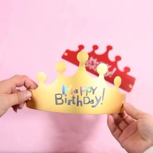 Folding Children Handmade Party Kids Decoration Individually Crown Cake Party Birthday Hat Cap