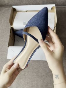 Giày mũi nhọn nữ 5cm Jean Emi & Rose - IRIS MULES blue jean