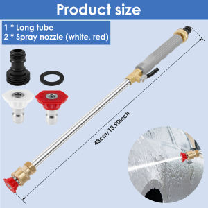 Pressure Washer Wand Heavy-Duty Metal Jet High-Pressure Washer Tools with 2 Nozzles Multipurpose Wash Accessories for Car Garden